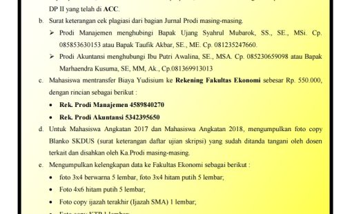 PEMBERITAHUAN UNTUK MAHASISWA SKIPSI 2021-2022